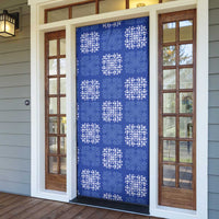 Royal Blue Palaka Quilt Hawaii Door Cover Traditional Hawaii-plaid Pattern - Polynesian Pride