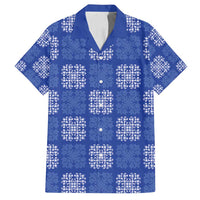 Royal Blue Palaka Quilt Hawaii Family Matching Tank Maxi Dress and Hawaiian Shirt Traditional Hawaii-plaid Pattern - Polynesian Pride