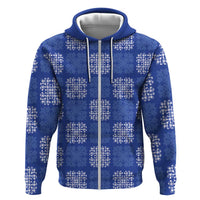 Royal Blue Palaka Quilt Hawaii Hoodie Traditional Hawaii-plaid Pattern - Polynesian Pride