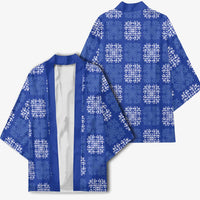 Royal Blue Palaka Quilt Hawaii Kimono Traditional Hawaii-plaid Pattern - Polynesian Pride