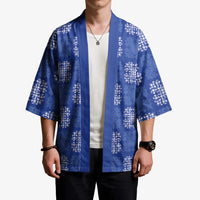 Royal Blue Palaka Quilt Hawaii Kimono Traditional Hawaii-plaid Pattern - Polynesian Pride