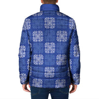 Royal Blue Palaka Quilt Hawaii Padded Jacket Traditional Hawaii-plaid Pattern - Polynesian Pride