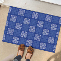 Royal Blue Palaka Quilt Hawaii Rubber Doormat Traditional Hawaii-plaid Pattern - Polynesian Pride