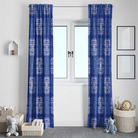 Royal Blue Palaka Quilt Hawaii Window Curtain Traditional Hawaii-plaid Pattern - Polynesian Pride