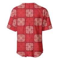 Red Palaka Quilt Hawaii Baseball Jersey Traditional Hawaii-plaid Pattern - Polynesian Pride