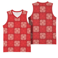 Red Palaka Quilt Hawaii Basketball Jersey Traditional Hawaii-plaid Pattern - Polynesian Pride