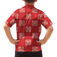 Red Palaka Quilt Hawaii Family Matching Tank Maxi Dress and Hawaiian Shirt Traditional Hawaii-plaid Pattern - Polynesian Pride