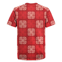 Red Palaka Quilt Hawaii Rugby Jersey Traditional Hawaii-plaid Pattern - Polynesian Pride