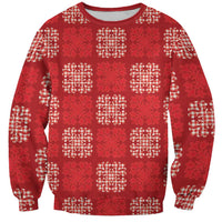 Red Palaka Quilt Hawaii Sweatshirt Traditional Hawaii-plaid Pattern - Polynesian Pride