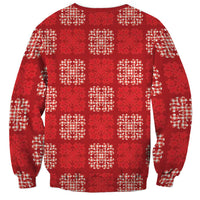 Red Palaka Quilt Hawaii Sweatshirt Traditional Hawaii-plaid Pattern - Polynesian Pride