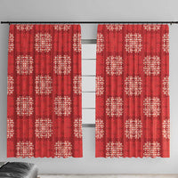 Red Palaka Quilt Hawaii Window Curtain Traditional Hawaii-plaid Pattern - Polynesian Pride