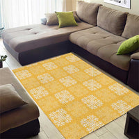 Yellow Palaka Quilt Hawaii Area Rug Traditional Hawaii-plaid Pattern - Polynesian Pride