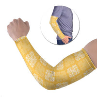 Yellow Palaka Quilt Hawaii Arm Sleeves Traditional Hawaii-plaid Pattern - Polynesian Pride