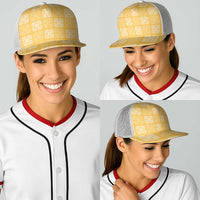 Yellow Palaka Quilt Hawaii Baseball Net Cap Traditional Hawaii-plaid Pattern - Polynesian Pride
