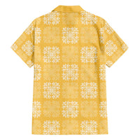 Yellow Palaka Quilt Hawaii Family Matching Off Shoulder Maxi Dress and Hawaiian Shirt Traditional Hawaii-plaid Pattern - Polynesian Pride