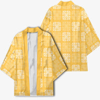 Yellow Palaka Quilt Hawaii Kimono Traditional Hawaii-plaid Pattern - Polynesian Pride