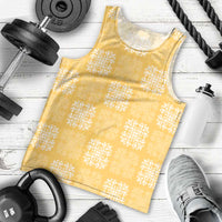 Yellow Palaka Quilt Hawaii Men Tank Top Traditional Hawaii-plaid Pattern - Polynesian Pride