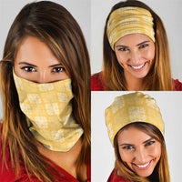 Yellow Palaka Quilt Hawaii Neck Gaiter Traditional Hawaii-plaid Pattern LT14