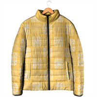 Yellow Palaka Quilt Hawaii Padded Jacket Traditional Hawaii-plaid Pattern - Polynesian Pride