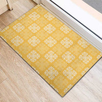 Yellow Palaka Quilt Hawaii Rubber Doormat Traditional Hawaii-plaid Pattern - Polynesian Pride