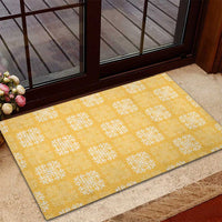 Yellow Palaka Quilt Hawaii Rubber Doormat Traditional Hawaii-plaid Pattern - Polynesian Pride