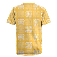 Yellow Palaka Quilt Hawaii Rugby Jersey Traditional Hawaii-plaid Pattern - Polynesian Pride