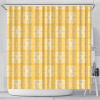 Yellow Palaka Quilt Hawaii Shower Curtain Traditional Hawaii-plaid Pattern - undefined