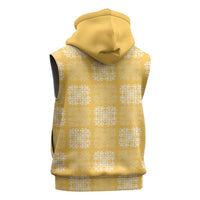 Yellow Palaka Quilt Hawaii Sleeveless Zip Hoodie Traditional Hawaii-plaid Pattern LT14 - Polynesian Pride