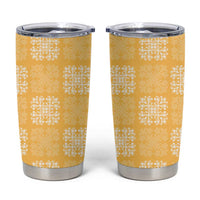 Yellow Palaka Quilt Hawaii Tumbler Cup Traditional Hawaii-plaid Pattern - Polynesian Pride