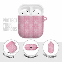 Pink Palaka Quilt Hawaii AirPods Case Traditional Hawaii-plaid Pattern - Polynesian Pride