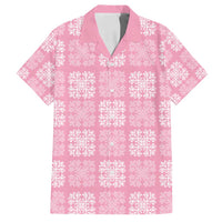 Pink Palaka Quilt Hawaii Family Matching Long Sleeve Bodycon Dress and Hawaiian Shirt Traditional Hawaii-plaid Pattern - Polynesian Pride