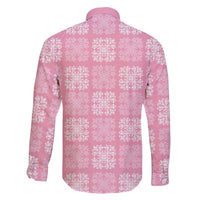 Pink Palaka Quilt Hawaii Family Matching Off Shoulder Short Dress and Hawaiian Shirt Traditional Hawaii-plaid Pattern - Polynesian Pride