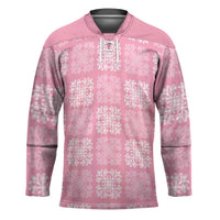 Pink Palaka Quilt Hawaii Hockey Jersey Traditional Hawaii-plaid Pattern - Polynesian Pride