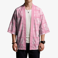 Pink Palaka Quilt Hawaii Kimono Traditional Hawaii-plaid Pattern - Polynesian Pride