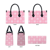 Pink Palaka Quilt Hawaii Leather Bag Traditional Hawaii-plaid Pattern - Polynesian Pride