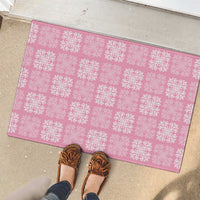 Pink Palaka Quilt Hawaii Rubber Doormat Traditional Hawaii-plaid Pattern - Polynesian Pride
