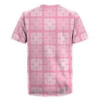 Pink Palaka Quilt Hawaii Rugby Jersey Traditional Hawaii-plaid Pattern - Polynesian Pride