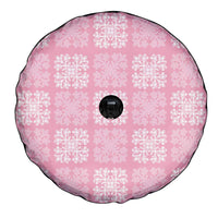 Pink Palaka Quilt Hawaii Spare Tire Cover Traditional Hawaii-plaid Pattern - Polynesian Pride