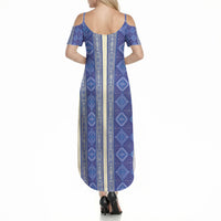 Mabuhay Philippines Festival Summer Maxi Dress Yakan Modern Filipiniana Inspired LT14 - Polynesian Pride