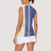 Mabuhay Philippines Festival Women Sleeveless Polo Shirt Yakan Modern Filipiniana Inspired LT14 - Polynesian Pride