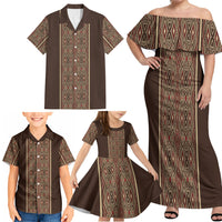 Mabuhay Philippines Festival Family Matching Off Shoulder Maxi Dress and Hawaiian Shirt Tnalak Modern Filipiniana Inspired LT14 - Polynesian Pride