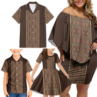 Mabuhay Philippines Festival Family Matching Off Shoulder Short Dress and Hawaiian Shirt Tnalak Modern Filipiniana Inspired LT14 - Polynesian Pride