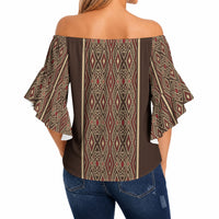 Mabuhay Philippines Festival Off Shoulder Wrap Waist Top Tnalak Modern Filipiniana Inspired LT14 - Polynesian Pride