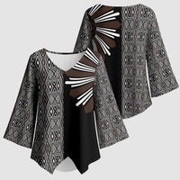 Mabuhay Philippines Festival Kimono Sleeve Blouse Araw Tnalak Modern Filipiniana Inspired LT14 - Polynesian Pride