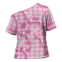 Alaka Aloha Hawaii Cross Shoulder Shirt Plumeria Lei With Palaka Motif - Polynesian Pride