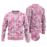 Alaka Aloha Hawaii Ugly Christmas Sweater Plumeria Lei With Palaka Motif - Polynesian Pride