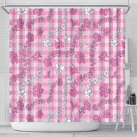 Alaka Aloha Hawaii Shower Curtain Plumeria Lei With Palaka Motif - Polynesian Pride
