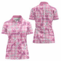 Alaka Aloha Hawaii Women Polo Shirt Plumeria Lei With Palaka Motif - Polynesian Pride