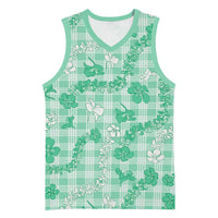 Omaomao Aloha Hawaii Basketball Jersey Plumeria Lei With Palaka Motif LT14 Unisex Green - Polynesian Pride