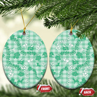 Omaomao Aloha Hawaii Ceramic Ornament Plumeria Lei With Palaka Motif - Polynesian Pride